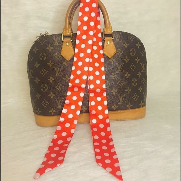 Silk Scarf Twilly (one pair) LIGHT RED - Picture 3 of 3